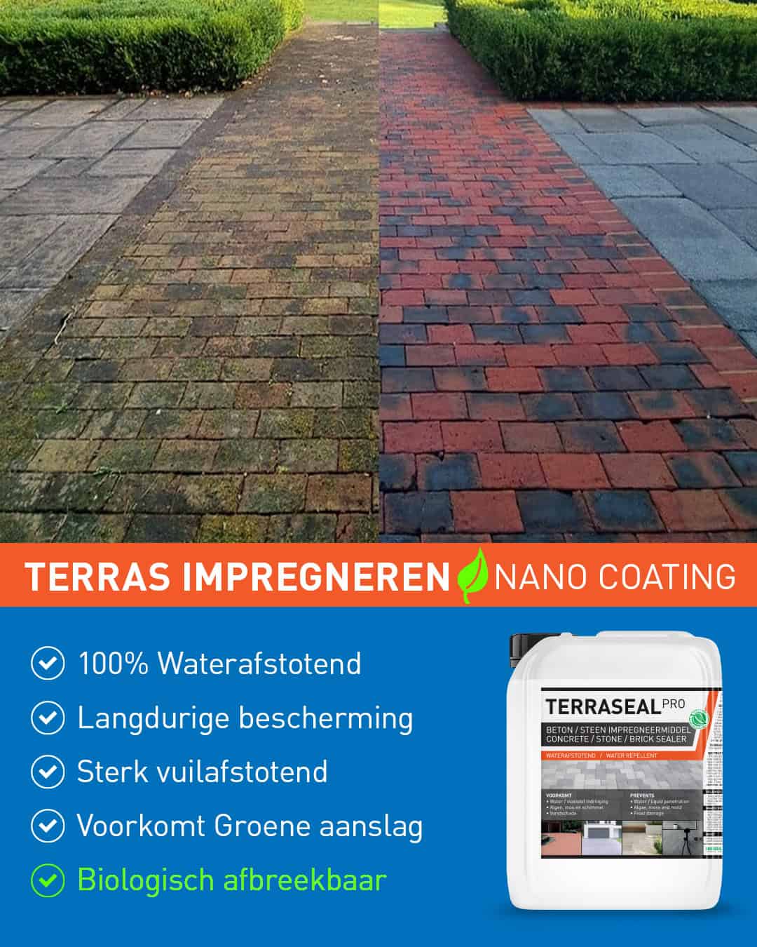 Terraseal Pro, Terrastegels impregneermiddel bij 123vochtbestrijding