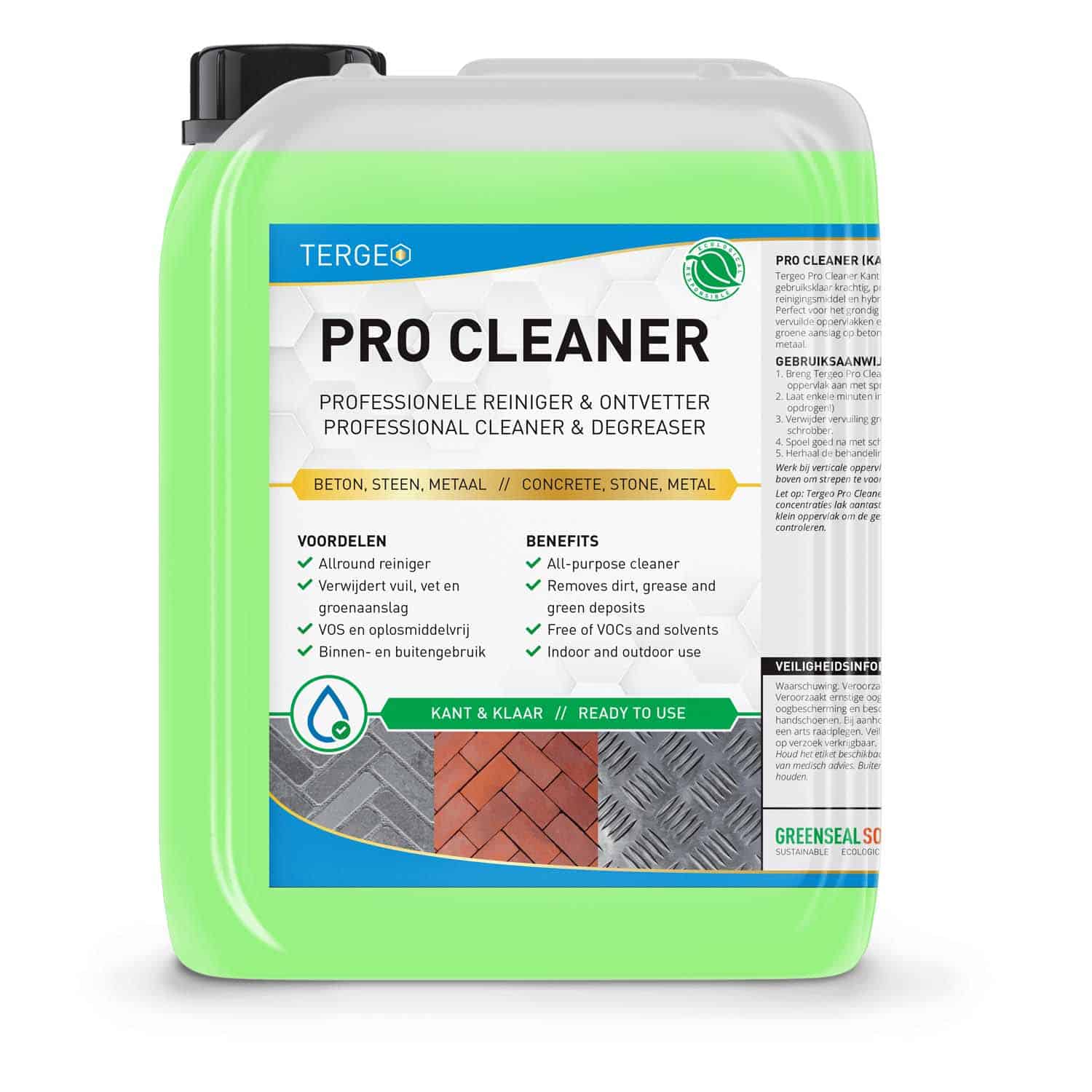 Tergeo Pro Cleaner, Groene aanslag reiniger, betonreiniger